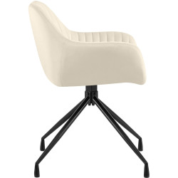 Ensemble de 2 chaises de salle à manger Novanis en velours crème