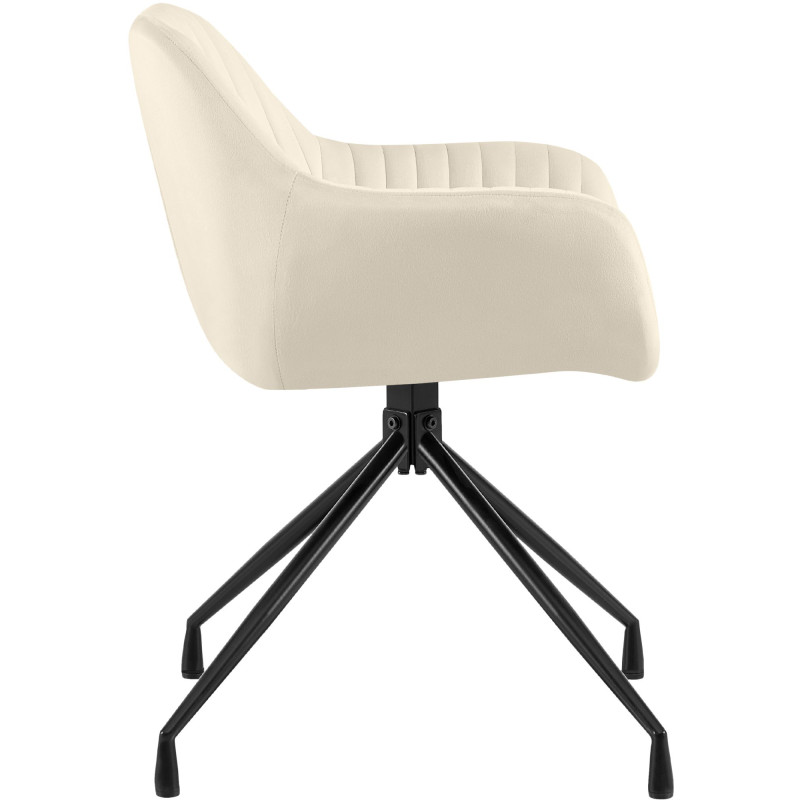 Ensemble de 2 chaises de salle à manger Novanis en velours crème