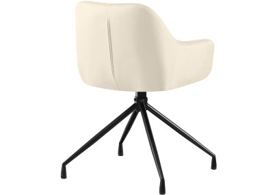 Ensemble de 2 chaises de salle à manger Novanis en velours crème