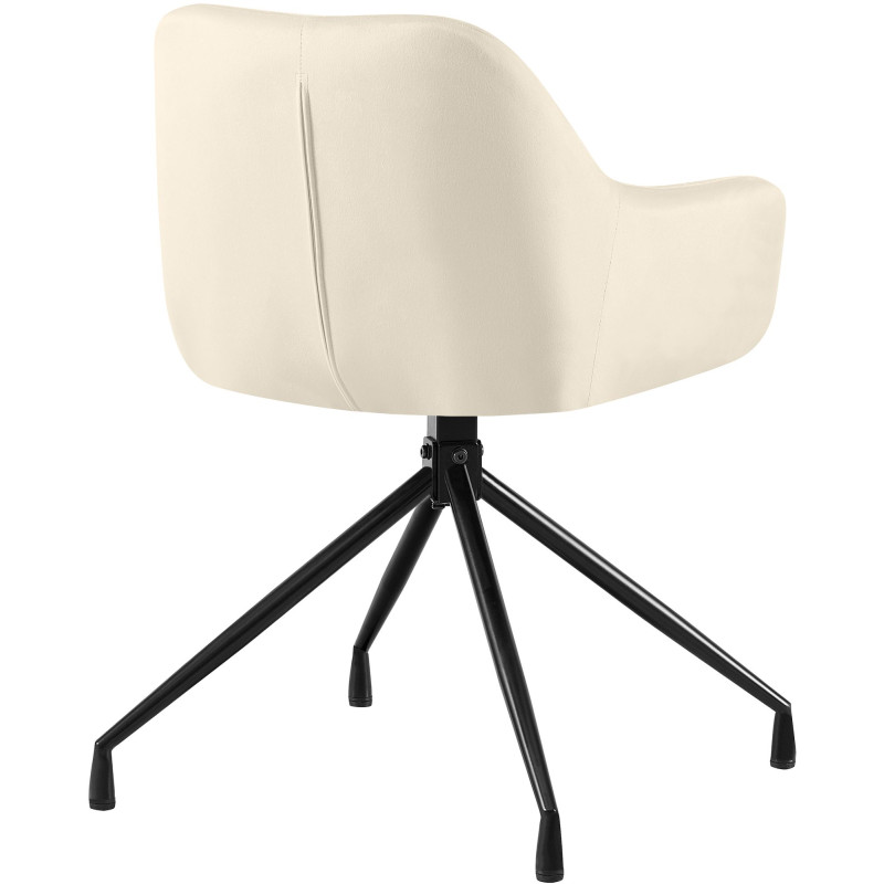 Ensemble de 2 chaises de salle à manger Novanis en velours crème