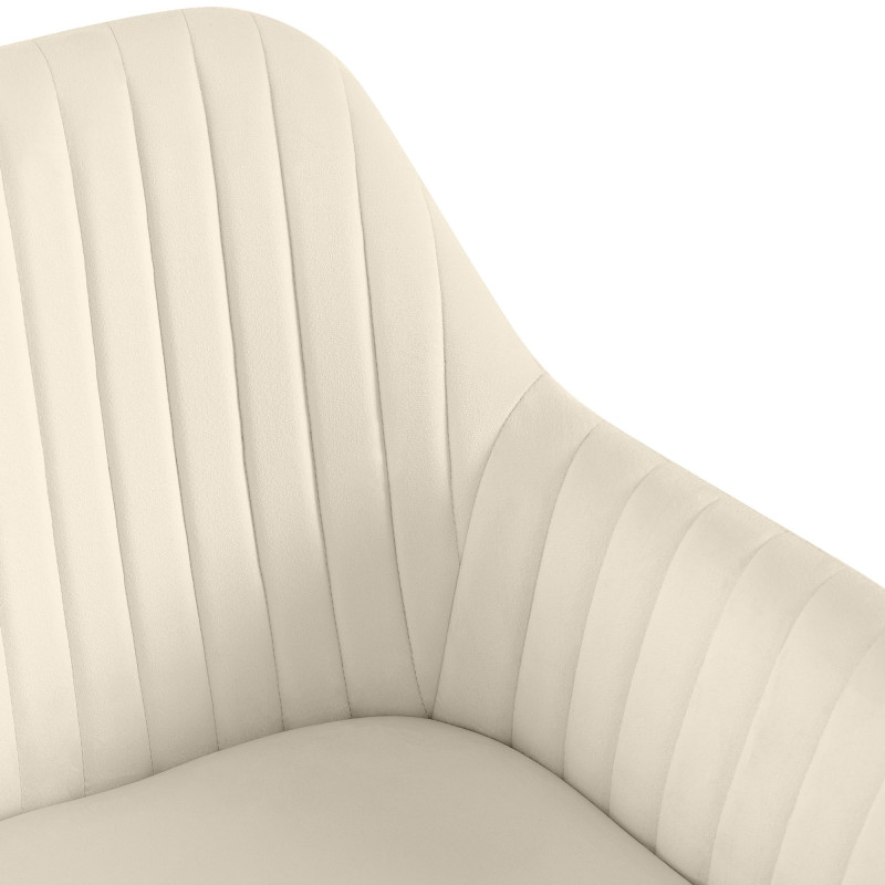Ensemble de 2 chaises de salle à manger Novanis en velours crème