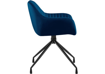 Ensemble de 2 chaises de salle à manger Novanis en velours bleu foncé
