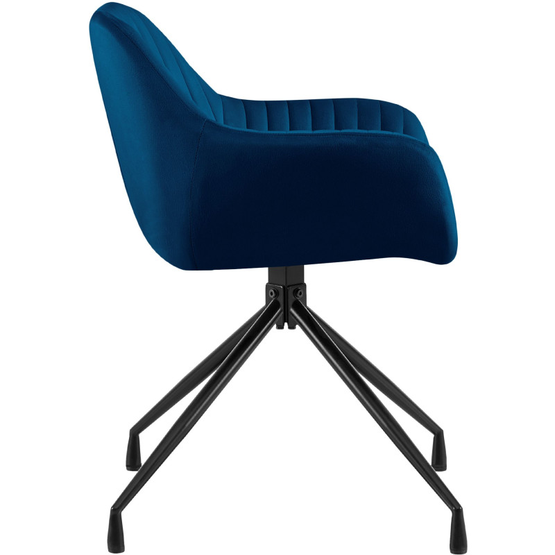 Ensemble de 2 chaises de salle à manger Novanis en velours bleu foncé