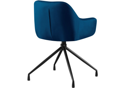 Ensemble de 2 chaises de salle à manger Novanis en velours bleu foncé
