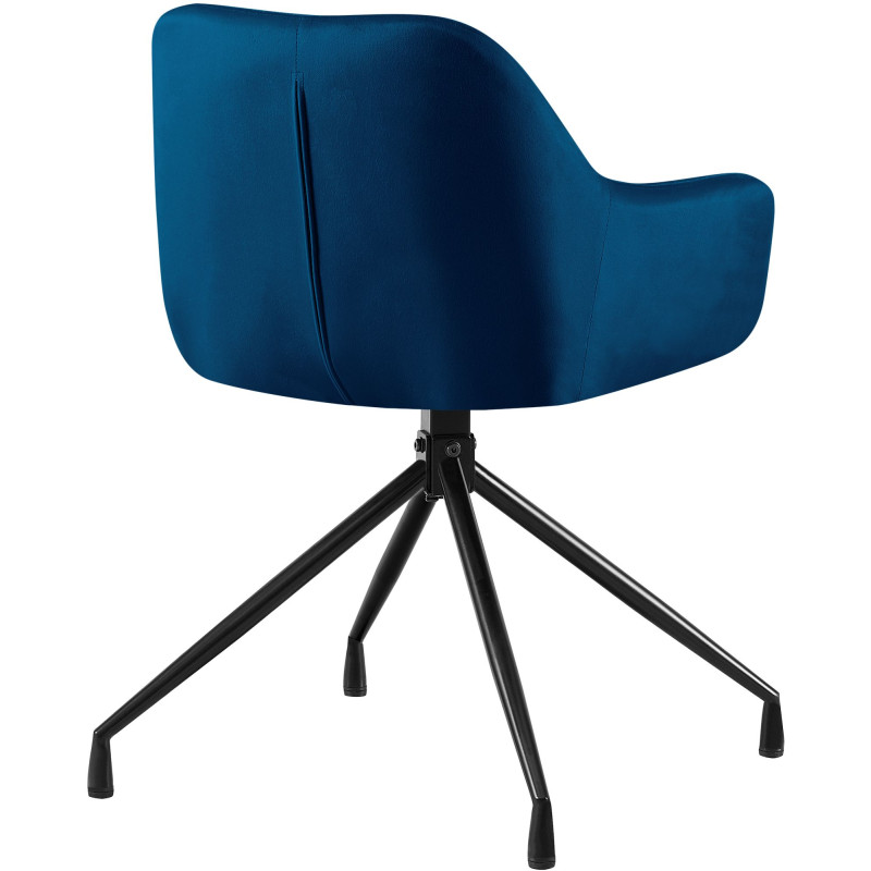 Ensemble de 2 chaises de salle à manger Novanis en velours bleu foncé