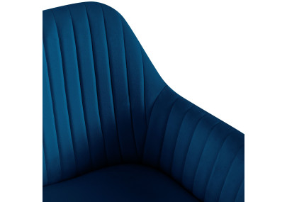 Ensemble de 2 chaises de salle à manger Novanis en velours bleu foncé