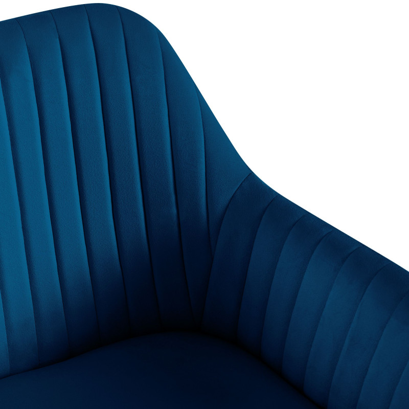 Ensemble de 2 chaises de salle à manger Novanis en velours bleu foncé