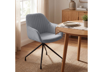 Ensemble de 2 chaises de salle à manger Novanis en velours gris foncé
