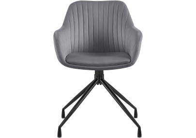 Ensemble de 2 chaises de salle à manger Novanis en velours gris foncé