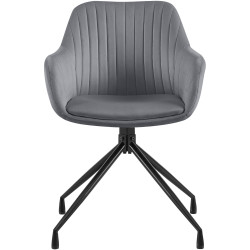 Ensemble de 2 chaises de salle à manger Novanis en velours gris foncé