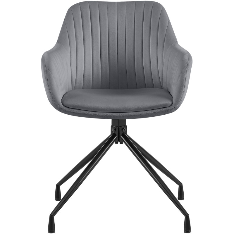 Ensemble de 2 chaises de salle à manger Novanis en velours gris foncé