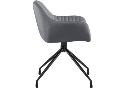 Ensemble de 2 chaises de salle à manger Novanis en velours gris foncé