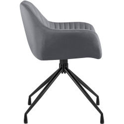 Ensemble de 2 chaises de salle à manger Novanis en velours gris foncé