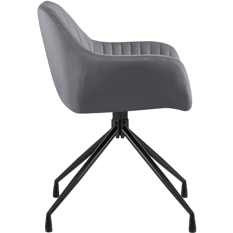 Ensemble de 2 chaises de salle à manger Novanis en velours gris foncé