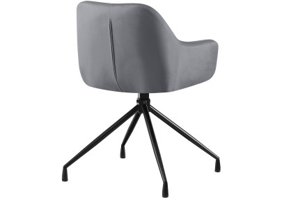 Ensemble de 2 chaises de salle à manger Novanis en velours gris foncé