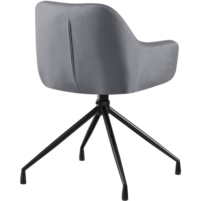 Ensemble de 2 chaises de salle à manger Novanis en velours gris foncé