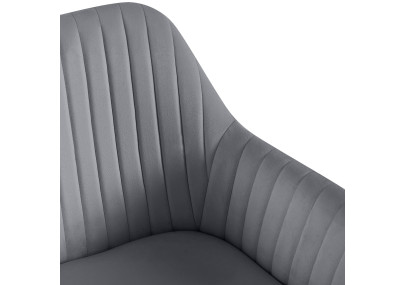 Ensemble de 2 chaises de salle à manger Novanis en velours gris foncé
