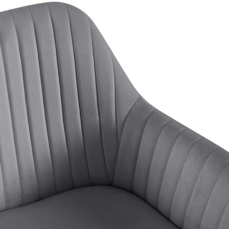 Ensemble de 2 chaises de salle à manger Novanis en velours gris foncé