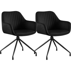 Ensemble de 2 chaises de salle à manger Novanis en velours noir