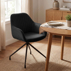 Ensemble de 2 chaises de salle à manger Novanis en velours noir