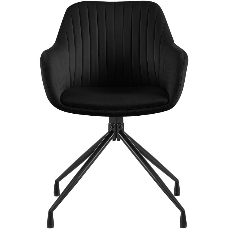 Ensemble de 2 chaises de salle à manger Novanis en velours noir