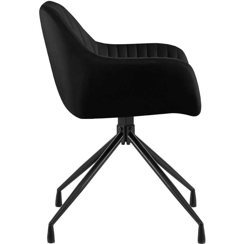 Ensemble de 2 chaises de salle à manger Novanis en velours noir