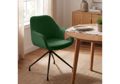 Ensemble de 2 chaises de salle à manger Novanis en velours vert