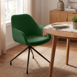 Ensemble de 2 chaises de salle à manger Novanis en velours vert