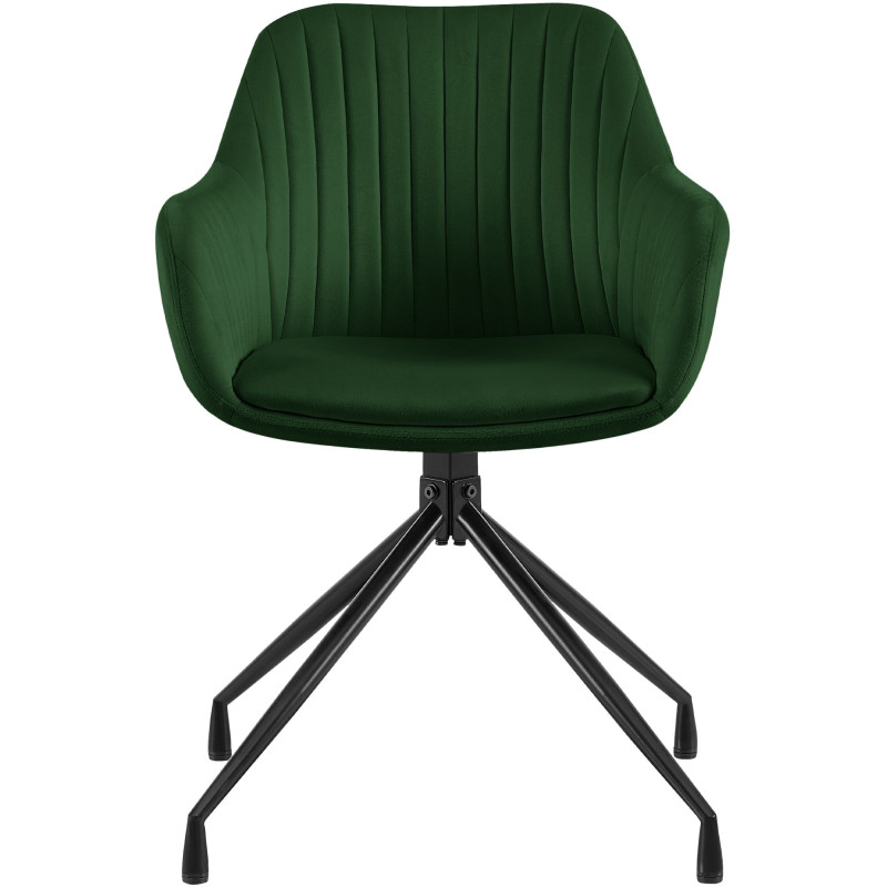 Ensemble de 2 chaises de salle à manger Novanis en velours vert
