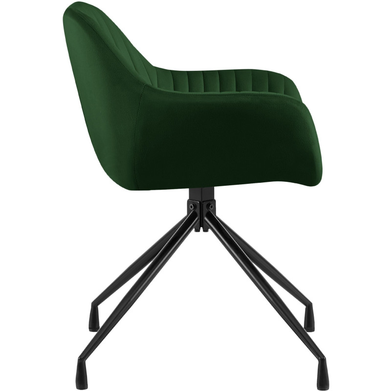 Ensemble de 2 chaises de salle à manger Novanis en velours vert