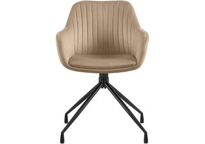 Ensemble de 2 chaises de salle à manger Novanis en velours taupe