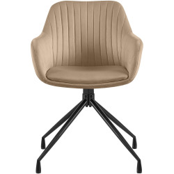 Ensemble de 2 chaises de salle à manger Novanis en velours taupe