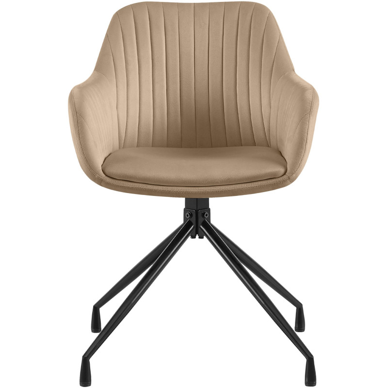 Ensemble de 2 chaises de salle à manger Novanis en velours taupe