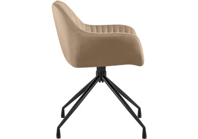 Ensemble de 2 chaises de salle à manger Novanis en velours taupe