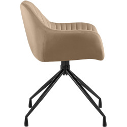 Ensemble de 2 chaises de salle à manger Novanis en velours taupe