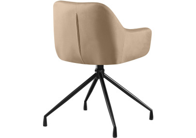 Ensemble de 2 chaises de salle à manger Novanis en velours taupe