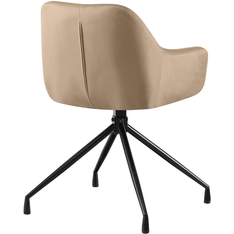 Ensemble de 2 chaises de salle à manger Novanis en velours taupe