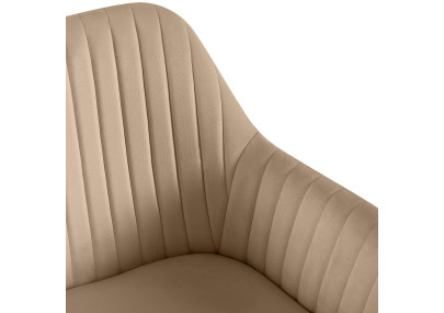 Ensemble de 2 chaises de salle à manger Novanis en velours taupe