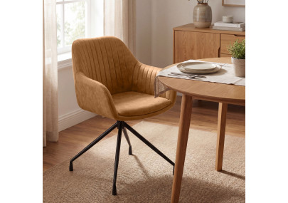 Ensemble de 2 chaises de salle à manger vintage Novanis marron clair