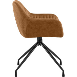 Ensemble de 2 chaises de salle à manger vintage Novanis marron clair