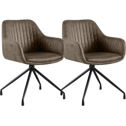 Ensemble de 2 chaises de salle à manger vintage Novanis grises