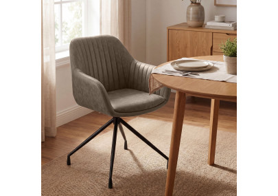 Ensemble de 2 chaises de salle à manger vintage Novanis grises