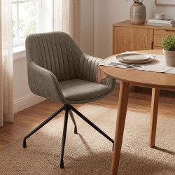 Ensemble de 2 chaises de salle à manger vintage Novanis grises