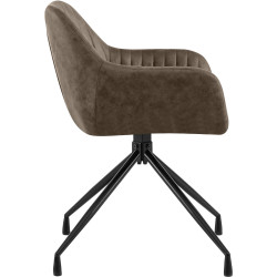 Ensemble de 2 chaises de salle à manger vintage Novanis grises