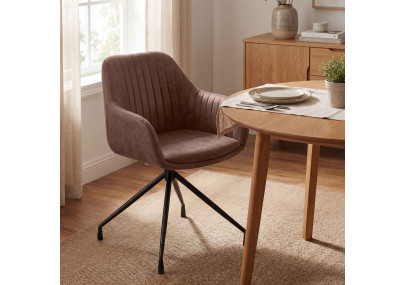 Ensemble de 2 chaises de salle à manger vintage Novanis marron foncé