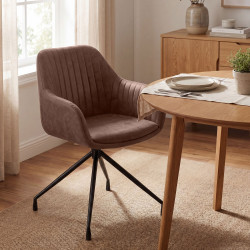 Ensemble de 2 chaises de salle à manger vintage Novanis marron foncé