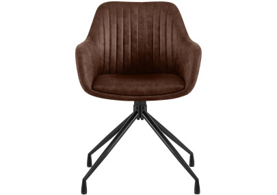 Ensemble de 2 chaises de salle à manger vintage Novanis marron foncé