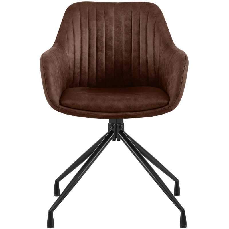 Ensemble de 2 chaises de salle à manger vintage Novanis marron foncé