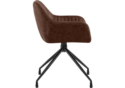 Ensemble de 2 chaises de salle à manger vintage Novanis marron foncé