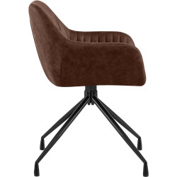 Ensemble de 2 chaises de salle à manger vintage Novanis marron foncé